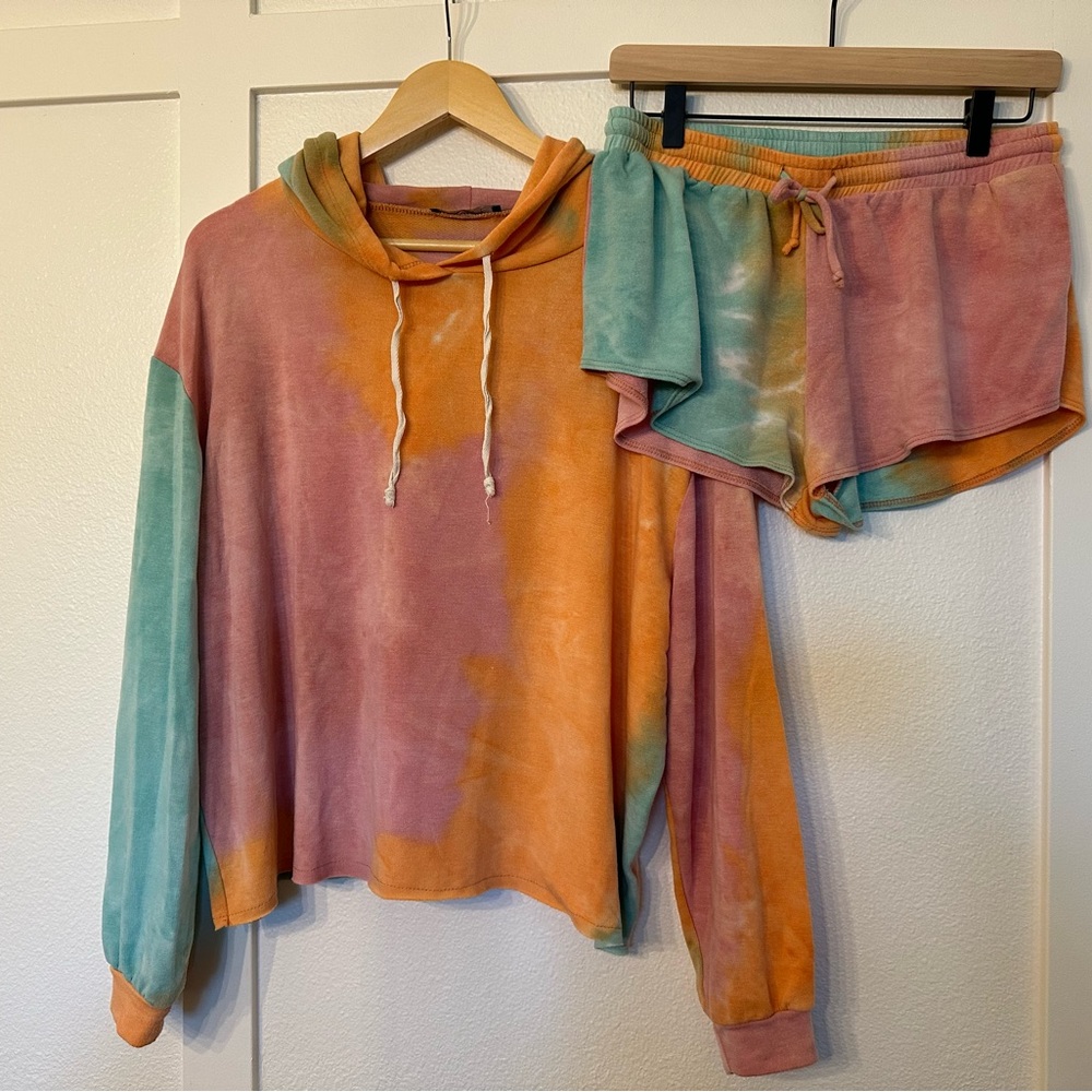 FORE sleepwear two piece shorts with hooded pullover